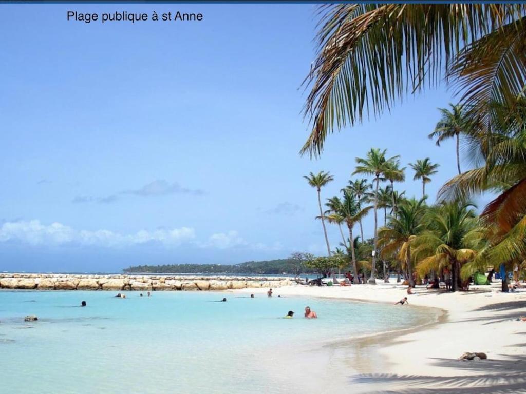 Studio Village Vacances,Vue Mer, Plage A 30M ,Wifi A Sainte Anne Buitenkant foto